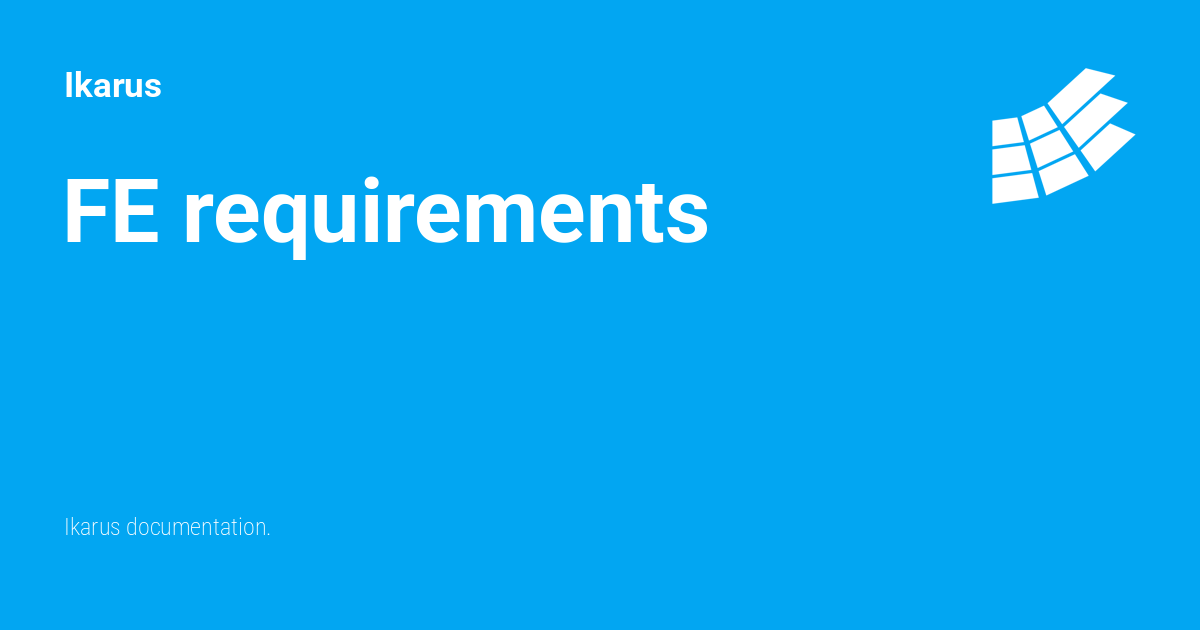 FE requirements Ikarus