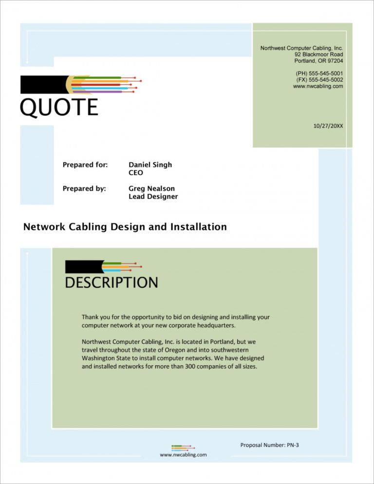 Network Cabling Sample Proposal 5 Steps Structured Cabling Proposal