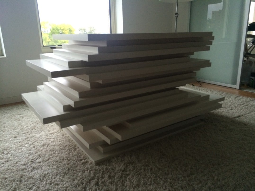 Stacked LINNMON (x22) Dining Table w/ Glass Top IKEA Hackers
