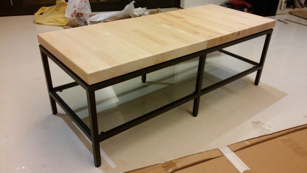 Contemporary woodentop TV bench IKEA Hackers