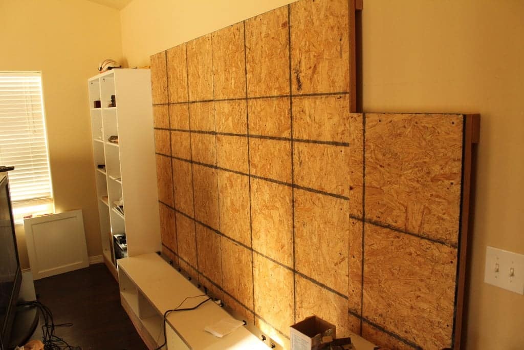 BESTA built in with stone wall for TV IKEA Hackers
