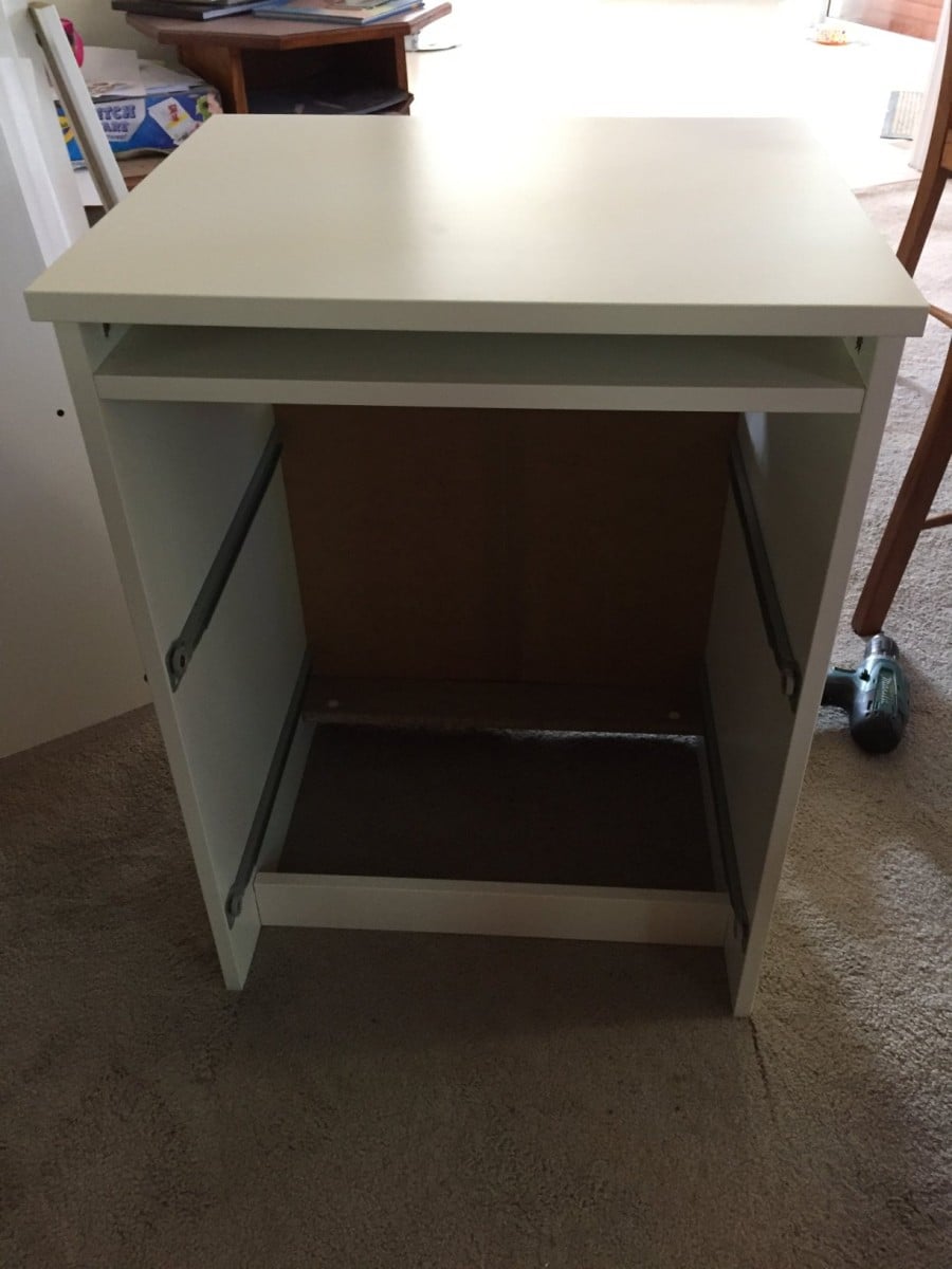 Long wooden home office / study bench desk IKEA Hackers