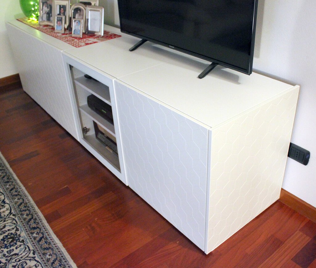 This clever white TV stand hides a heap. So practical! IKEA Hackers