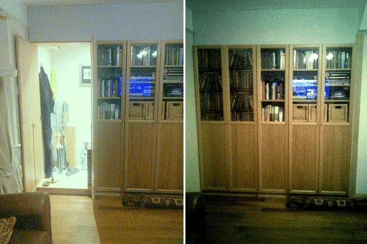 An affordable DIY murphy door bookcase hack IKEA Hackers
