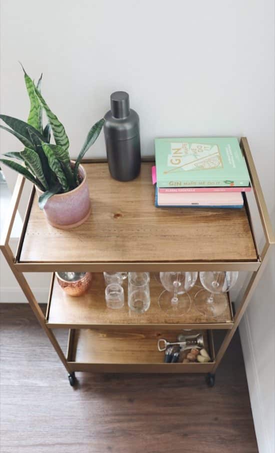 IKEA bar cart hack (That's not the usual gold & marble) IKEA Hackers