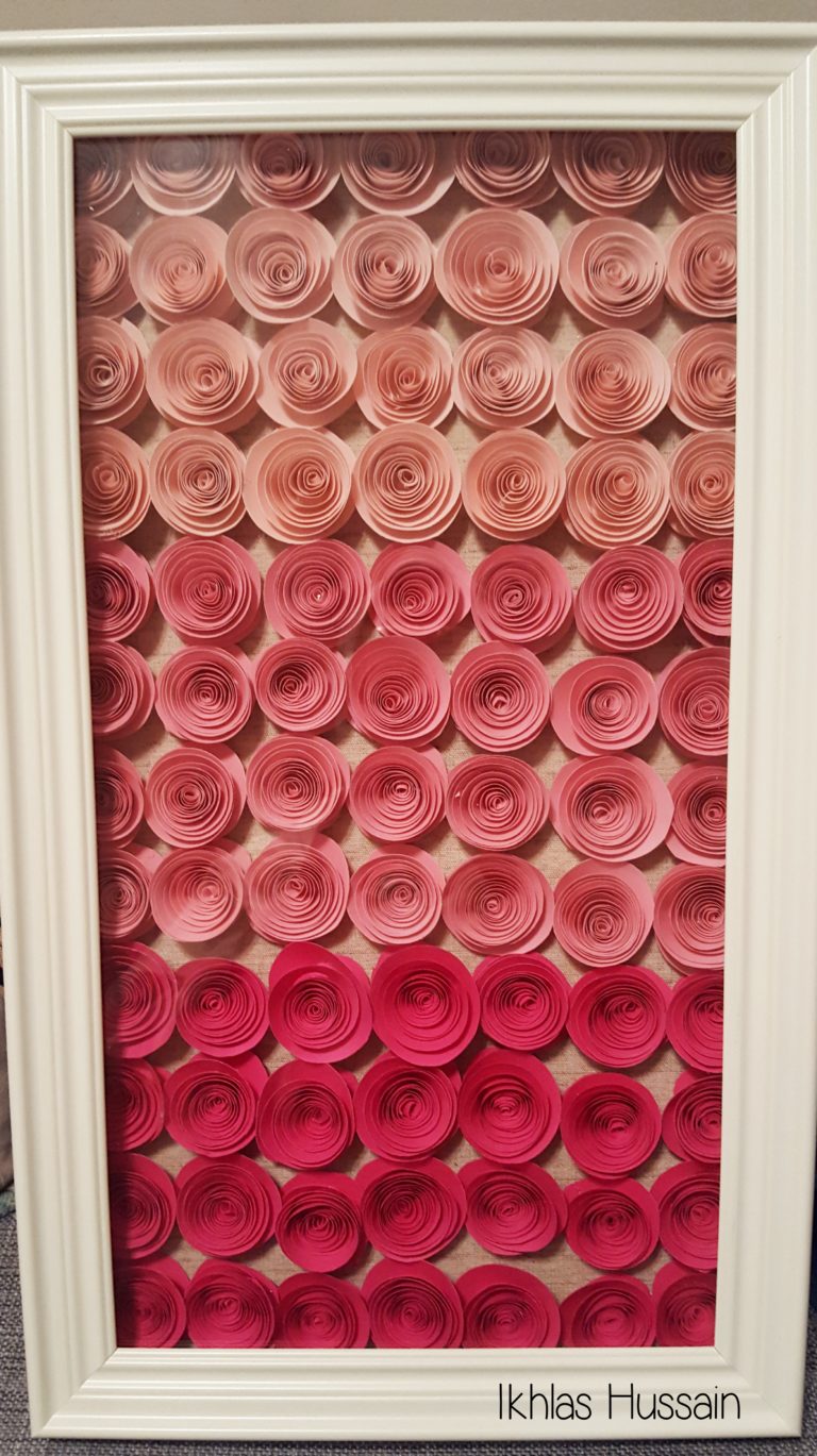 DIY Ombre Roses Shadow Box The Whimsical Whims of Ikhlas Hussain