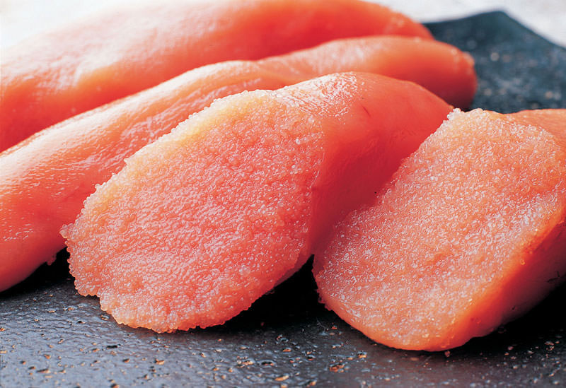 Roe Japanese traditional Otsumami food / how Japanese people eat egg of fish roe in their food