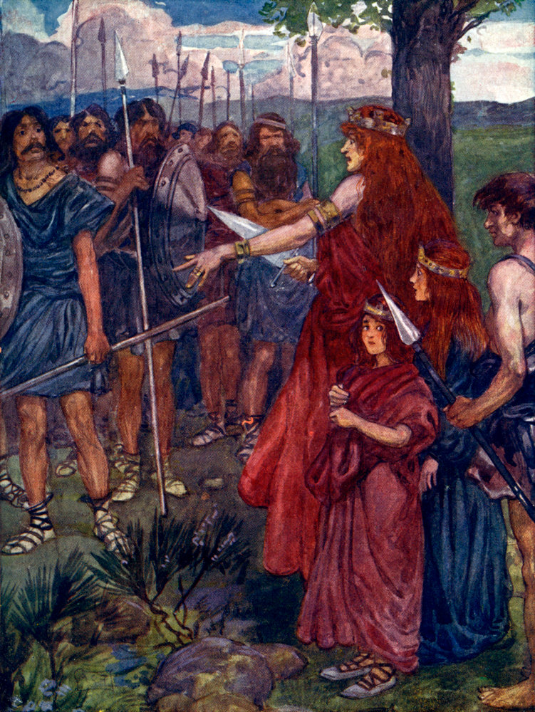 Queen Boudicca and her Daughters by A.S. Forrest