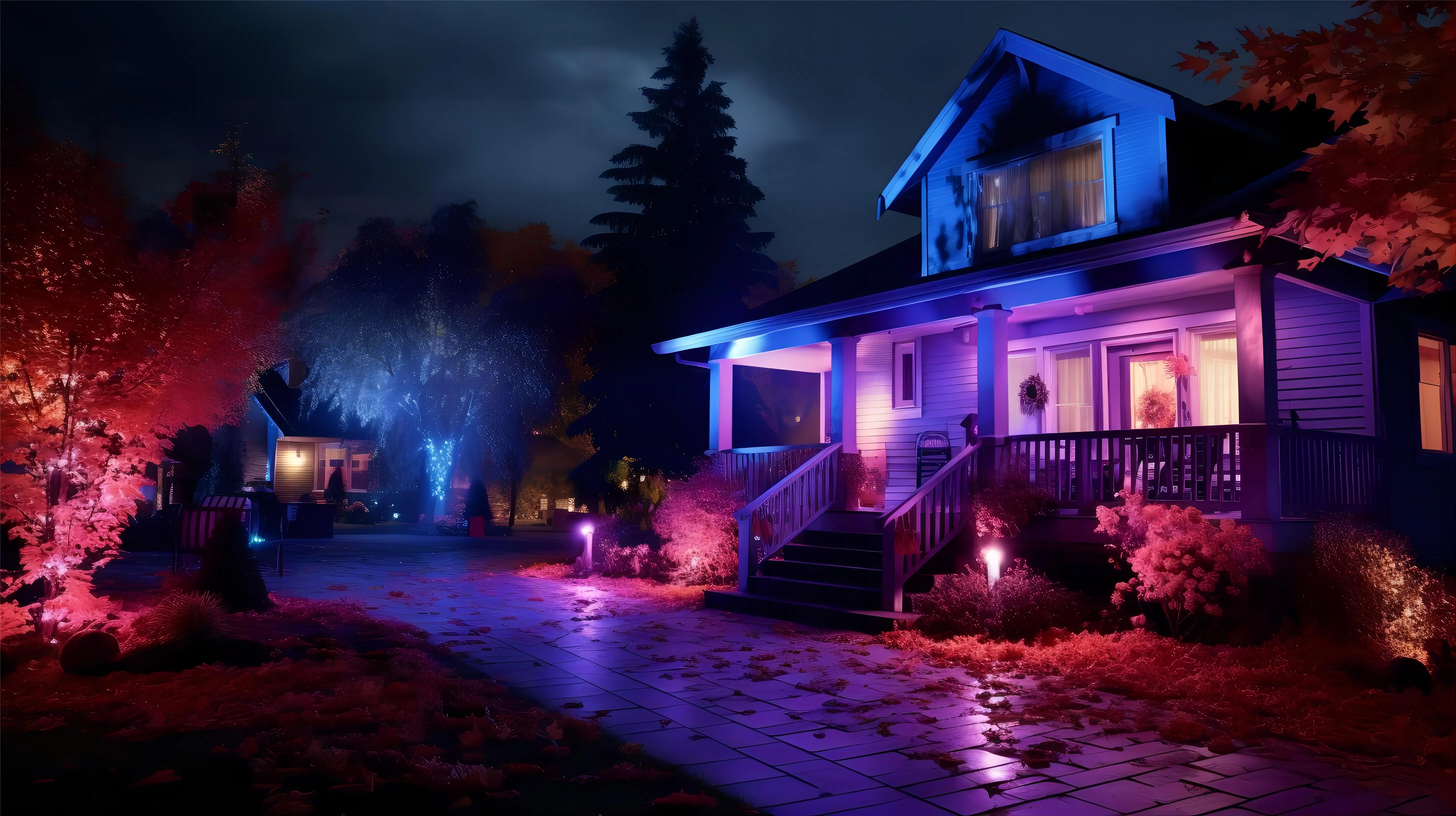 Illuminate Your Holidays iLC LED Flood Lights Outdoor for Christmas