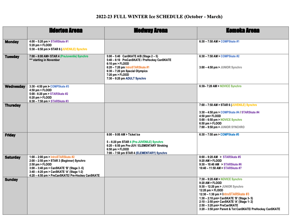 Programs Ilderton Skating Club powered by Uplifter