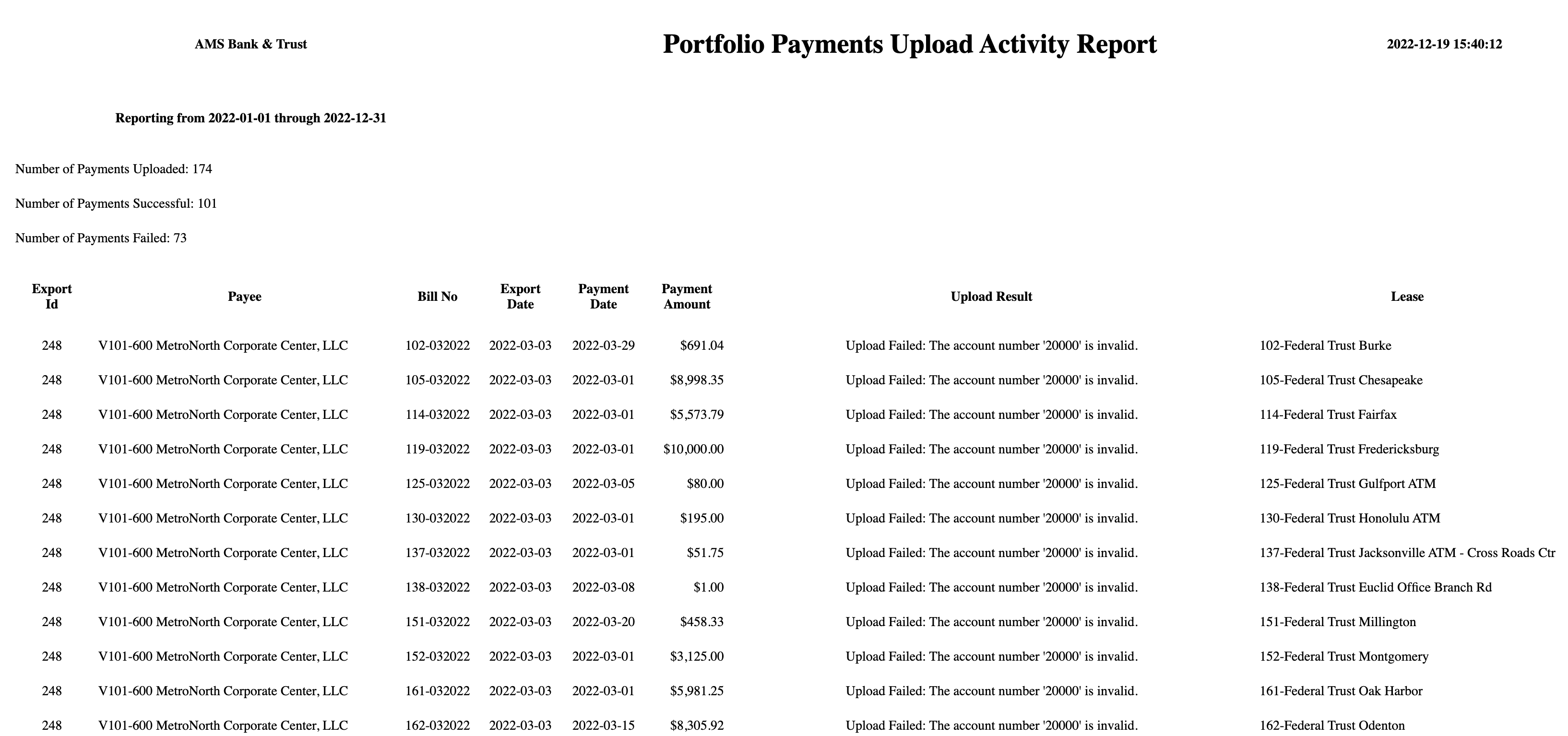 Westlake Portfolio Payment