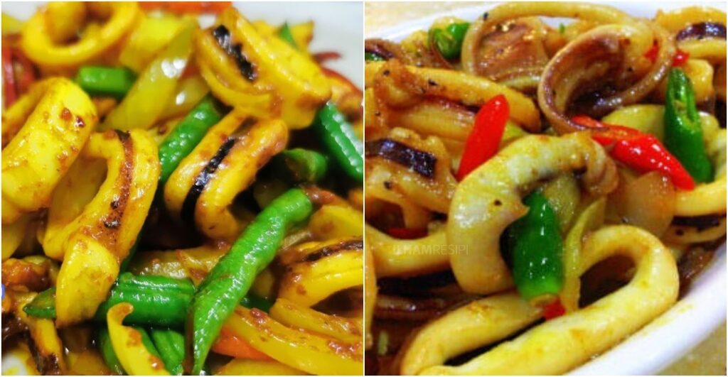 Cara Masak Sotong Goreng Kunyit Berkuah. Resipi Simple & Sedap