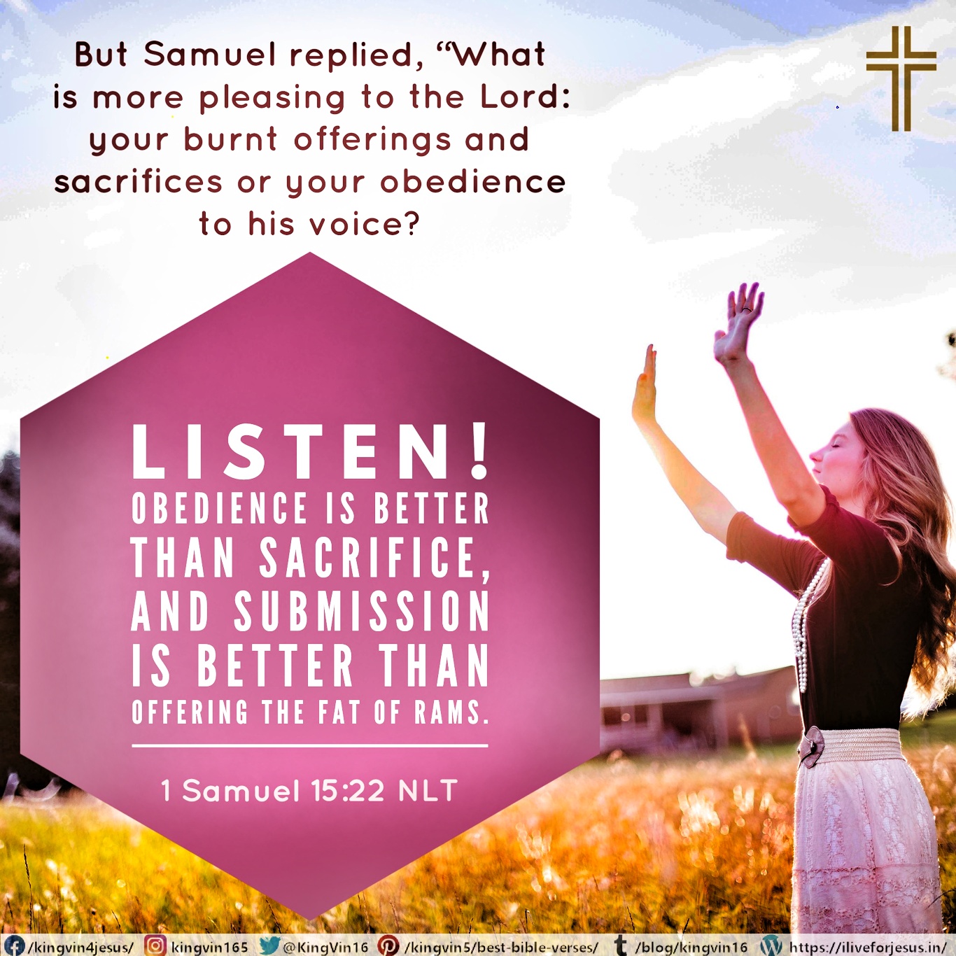 Obedience is Better Than Sacrifice I Live For JESUS