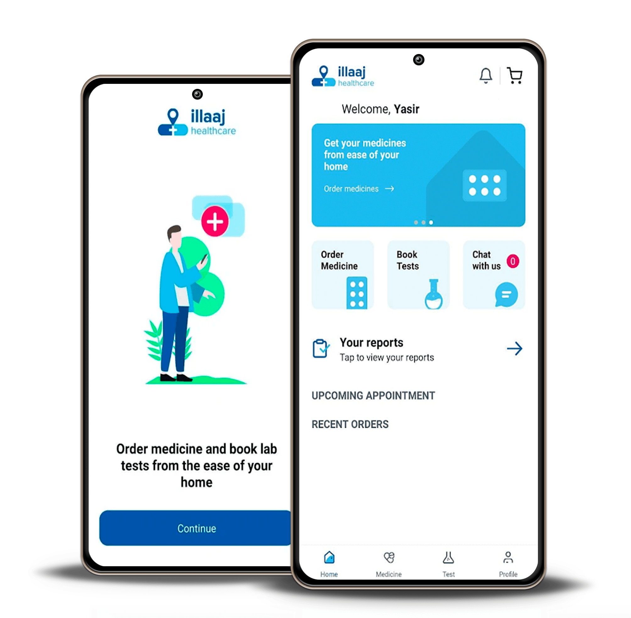 Online Medicine Delivery & Test Booking App Illaaj Healthcare