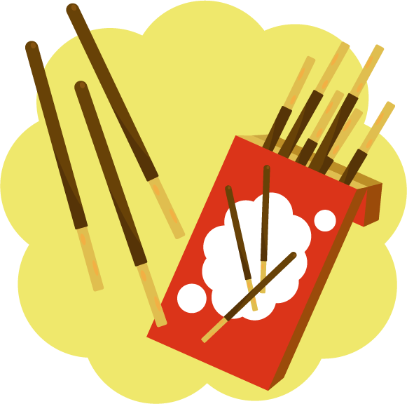 ポッキーイラスト／無料イラストなら「イラストAc」 チョコレートスティックのお菓子のイラスト1 | 無料イラスト素材のIllalet