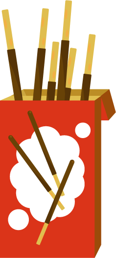 ポッキーイラスト／無料イラストなら「イラストAc」 チョコレートスティックのお菓子のイラスト2 | 無料イラスト素材のIllalet