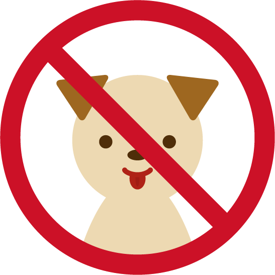 ペット不可アイコンイラスト（犬） 無料イラスト素材のillalet