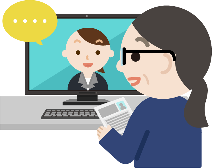 リモート面接する就活生のイラスト4 無料イラスト素材のillalet
