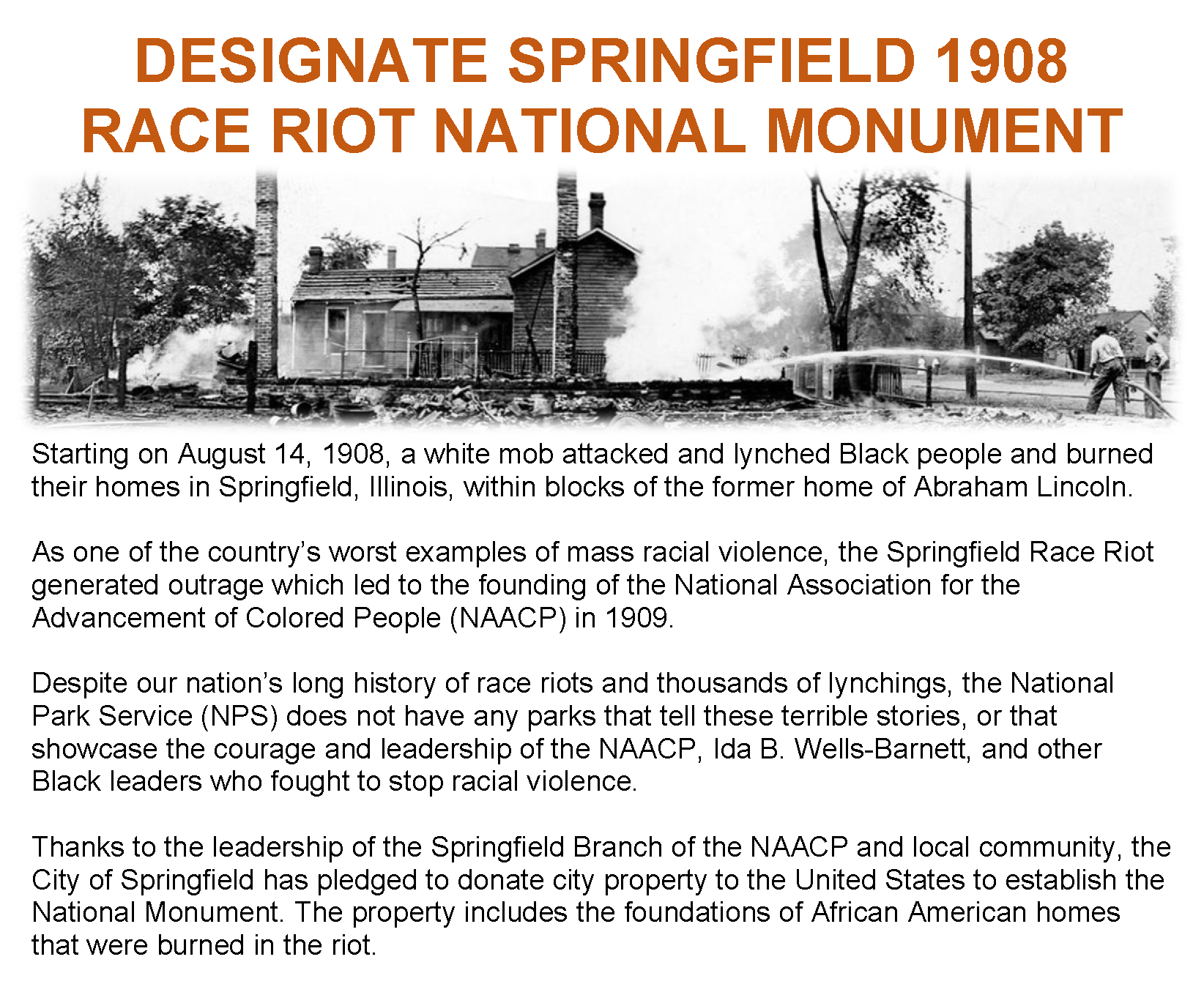 1908 Springfield Race Riot Illinois State Conference NAACP