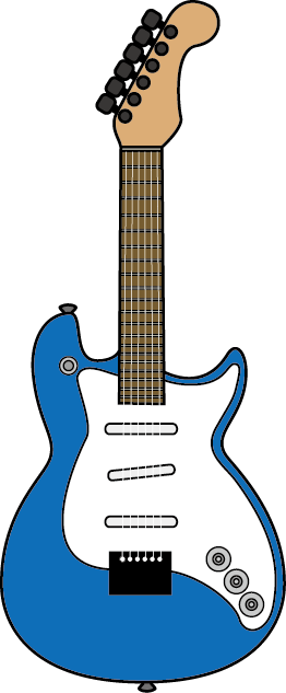 音楽 エレキギター（赤）（カラー） 無料イラスト・Powerpointテンプレート配布サイト【素材工場】 イラストポップの音楽画像素材 | 弦楽器B No05エレキギターの無料イラスト
