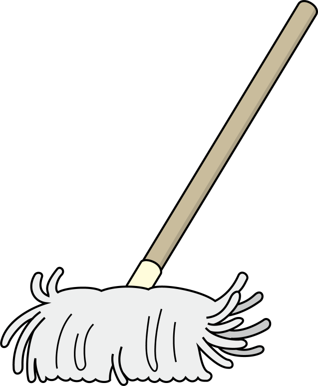 モップ イラスト - シンプルイラスト素材☆ イラストポップ 学校のイラスト | 掃除No20モップの無料素材