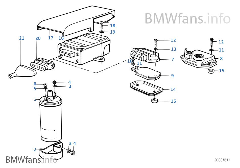 Ignition coil BMW 5' E28 525e M20 South Africa