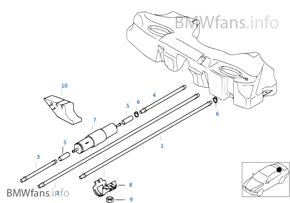 Fuel pipes and fuel filters BMW 3' E36 318ti M44 USA