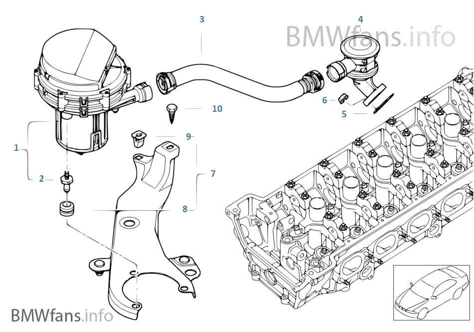 Emission controlair pump BMW 3' E46 M3 S54 Europe
