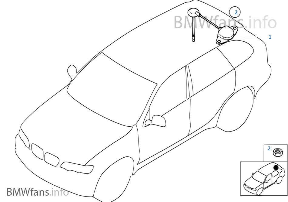 Gps antenna BMW X5 E53 X5 4.4i M62 Europe