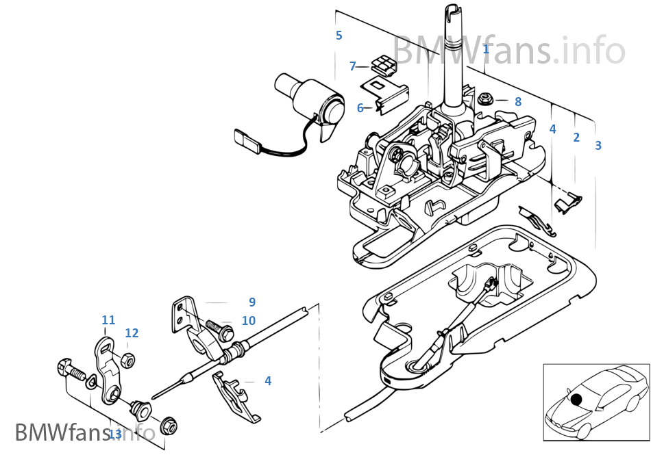 Autom.transmiss.steptronic shift parts BMW 3' E46 320i M52 Europe