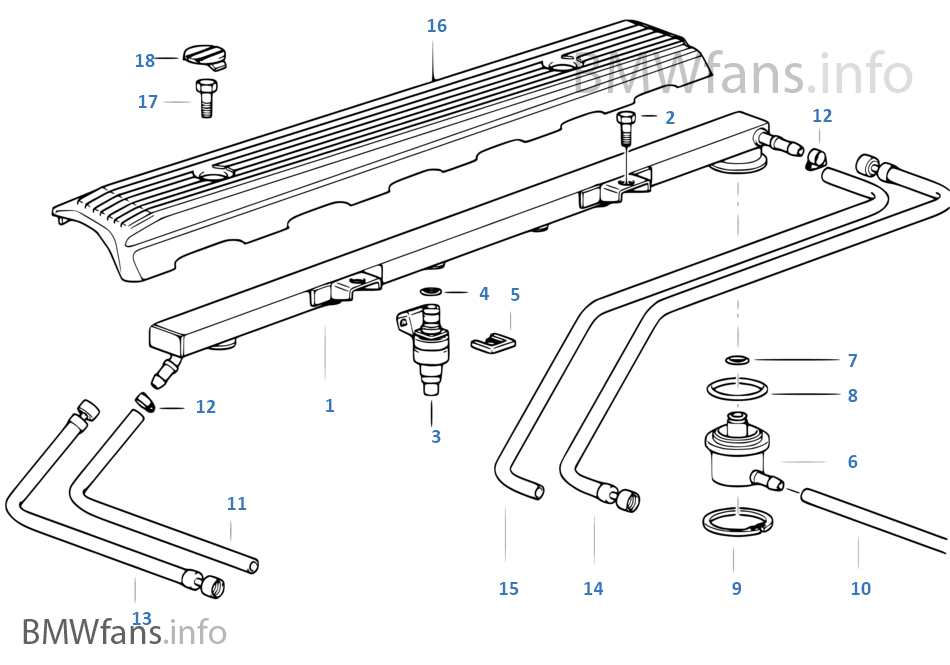 Fuel injection system/Injection valve BMW 3' E36 320i M52 Europe