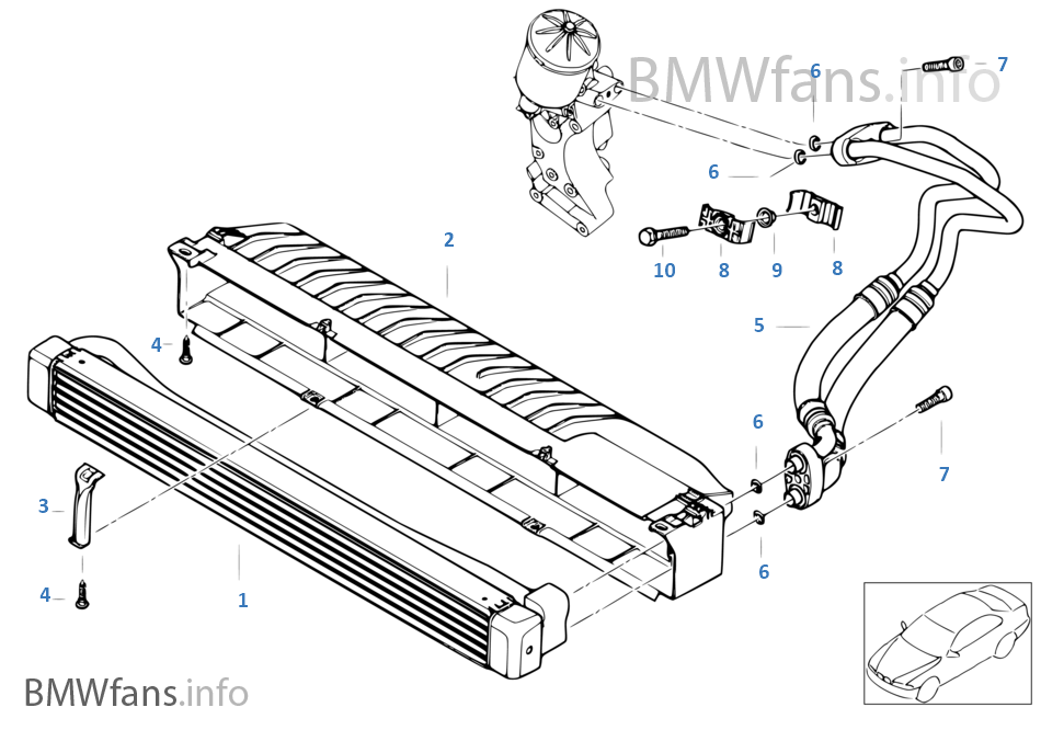 Engine oil cooler BMW 3' E46 M3 S54 Europe