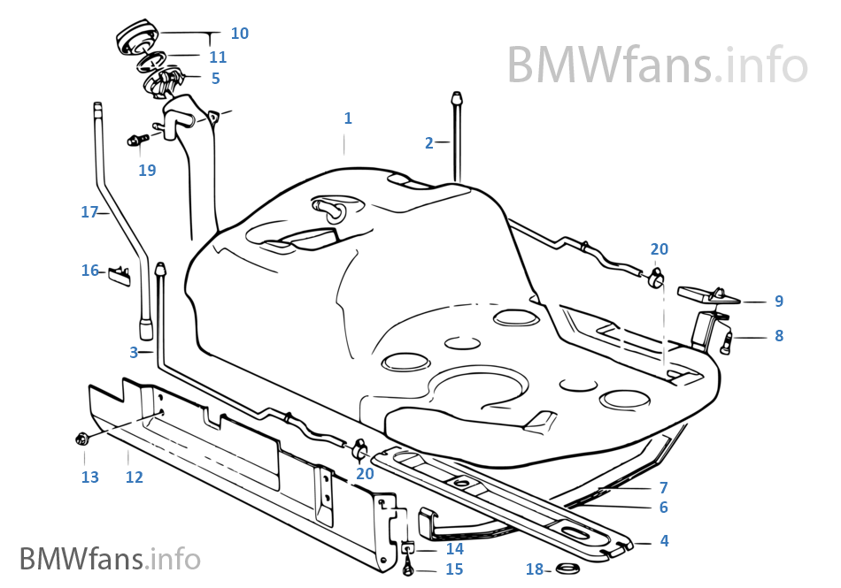 Plastic fuel tank BMW 5' E34 525i M50 Europe