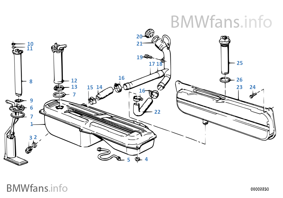Fuel tank/fuel feed BMW 3' E30 316i M40 South Africa