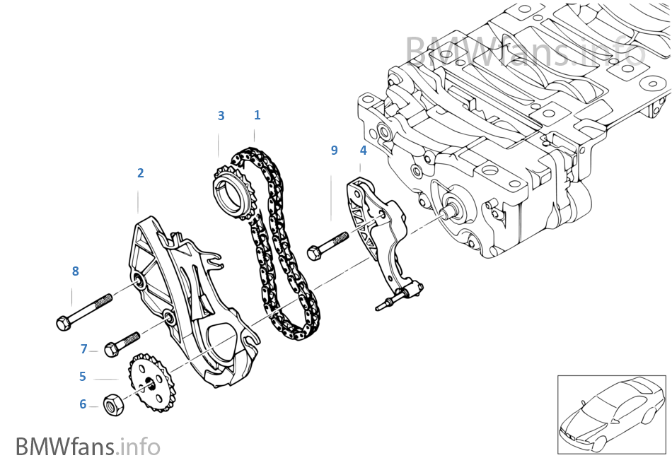 Oil pump and compensating shaft drive BMW 3' E90 LCI 320i N46N Europe