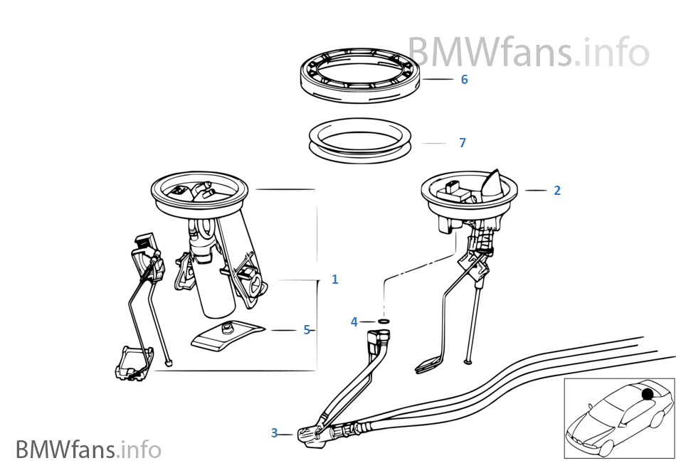 Fuel pump and fuel level sensor BMW 3' E36 318is M44 South Africa