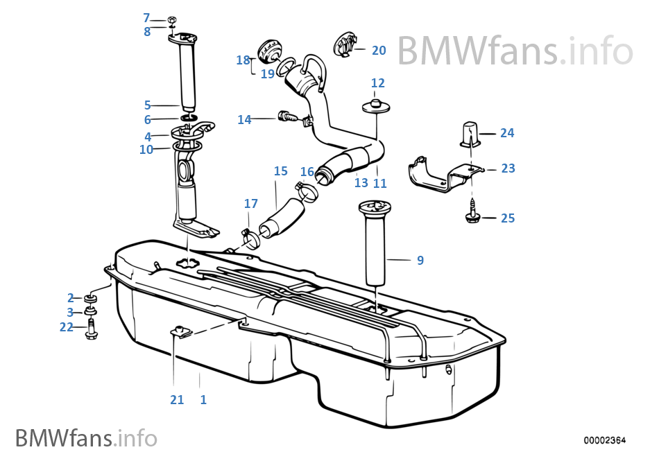 Fuel tank/fuel feed BMW 3' E30 320i M20 Japan