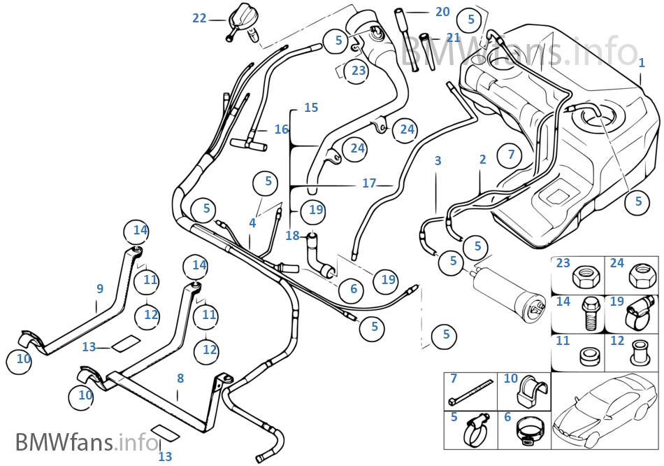 BMW X5 E53 Carbon Container Fuel Tank Activated Germany Genuine OE