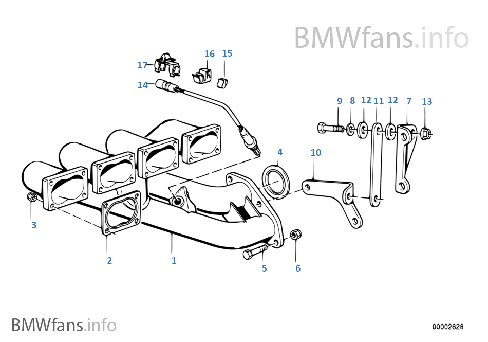 Exhaust manifold BMW 3' E30 M3 S14 USA