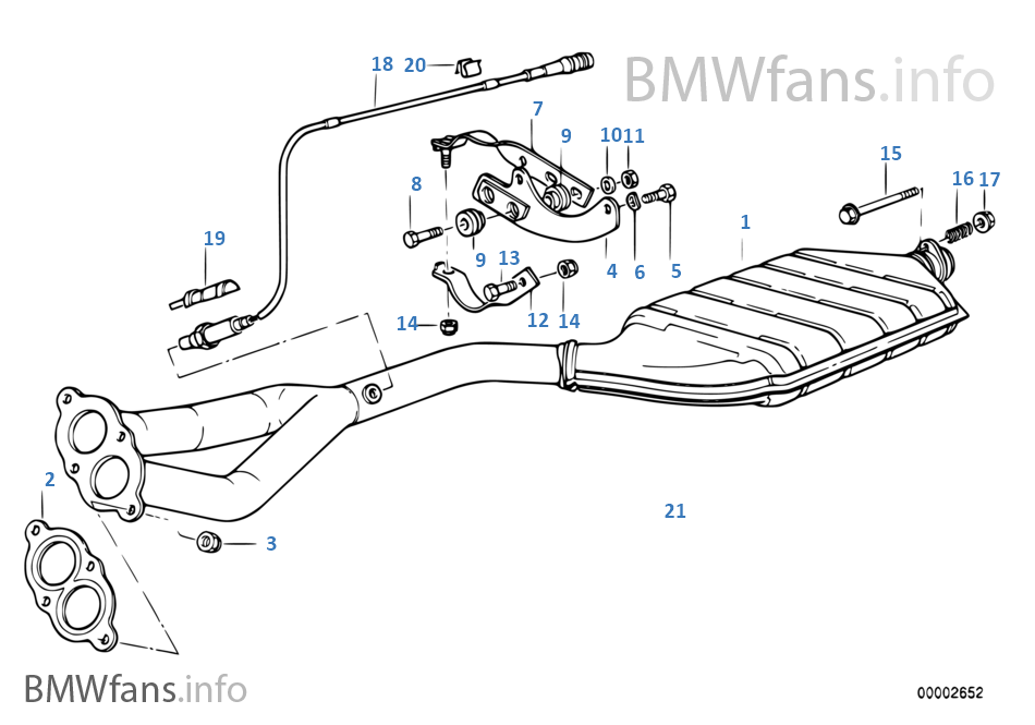 Catalytic converter/front silencer BMW 3' E30 318i M42 USA