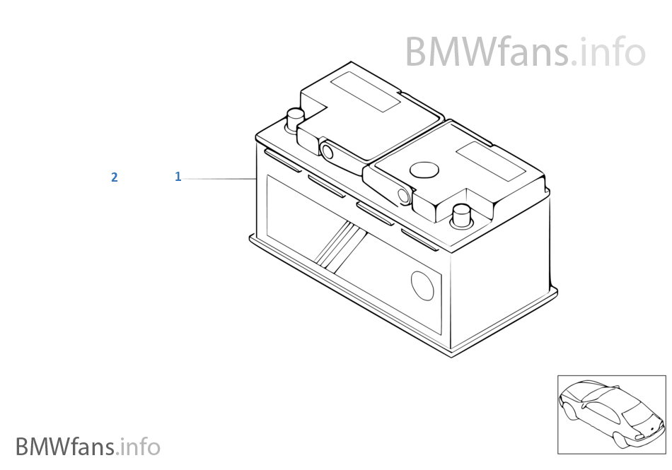 Original BMW battery (Warranty only) BMW 3' E30 320i M20 Europe