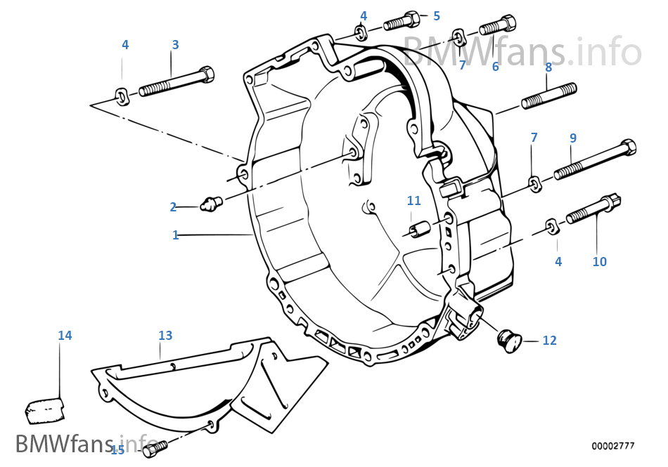 Clutch bell housing BMW 5' E28 535i M30 USA