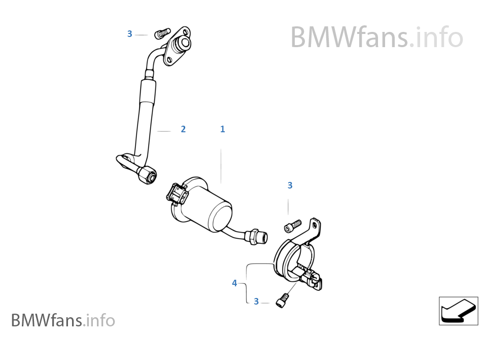 Fuel tank breather valve BMW 3' E46 325i M56 USA