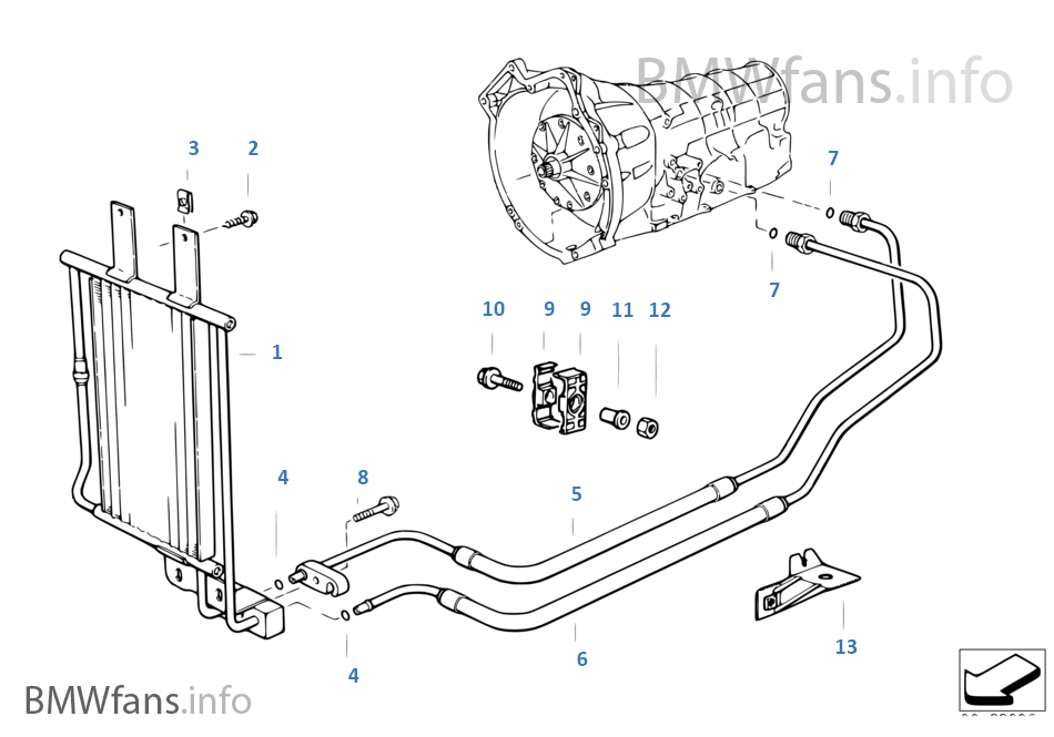 For BMW E34 E36 Automatic Trans Oil Cooler Heat Exchanger ACM w/ 2 O