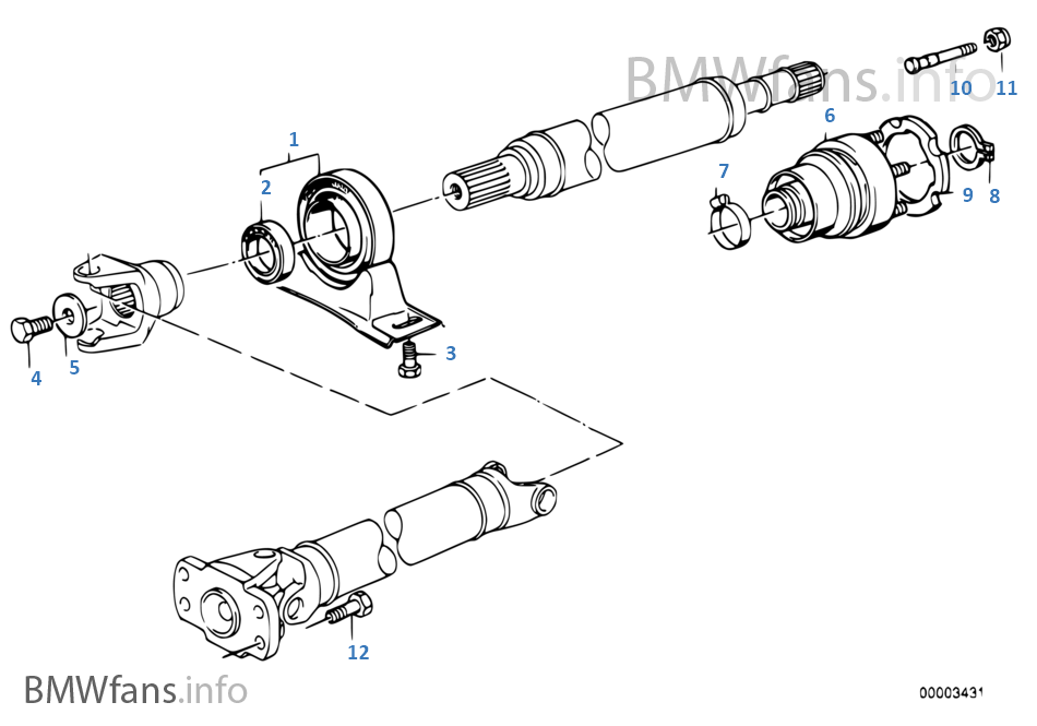 Drive shaftcen.bearingconst.vel.joint BMW 5' E39 528i M52 Europe