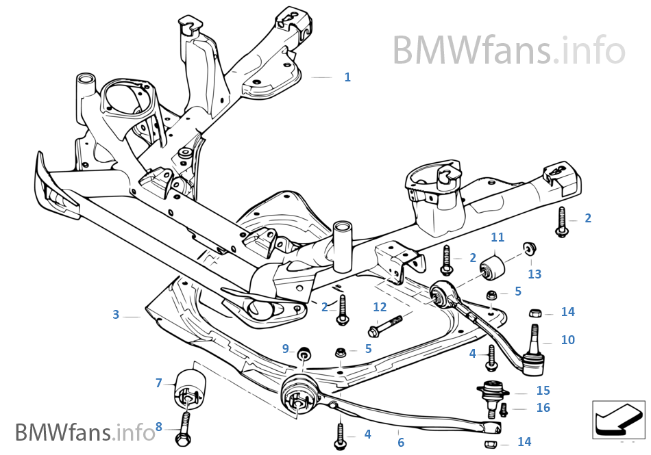 Vorderachsträger Querlenker/Zugstrebe BMW X5 E53 X5 4.6is M62 USA
