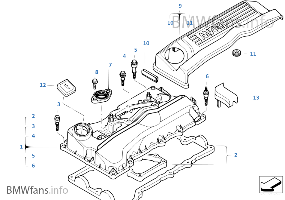 Cylinder head cover BMW 3' E90 320i N46 Europe