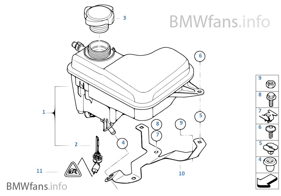 Cooling water expansion tank BMW X3 E83 X3 3.0d M57N2 Europe