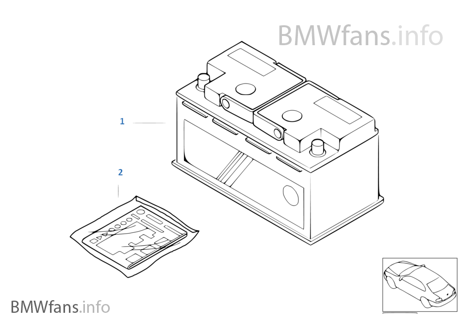 Original BMW battery BMW X5 E70 X5 3.0sd M57N2 Europe