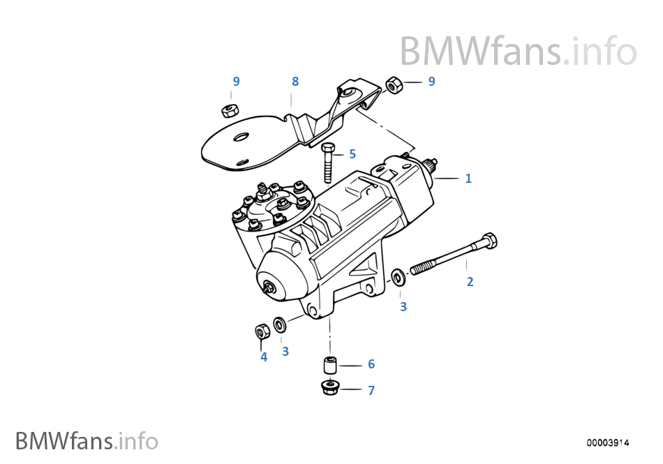 Power steering BMW 5' E34 530i M60 Europe